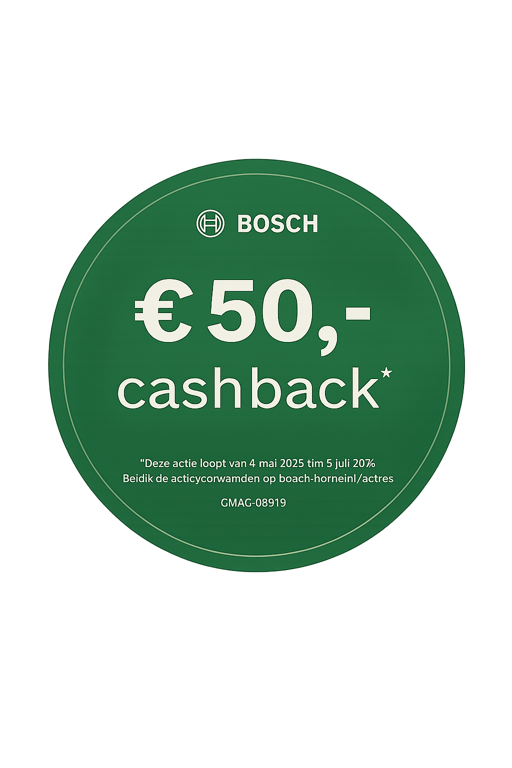 50,- cashback