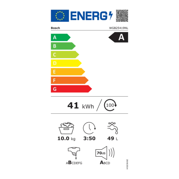 Bosch WGB25419NL EXCLUSIV wasmachine